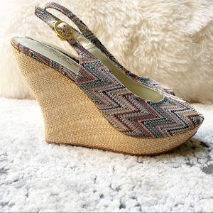 Coach and Four Multicolor Chevron Wedges 10